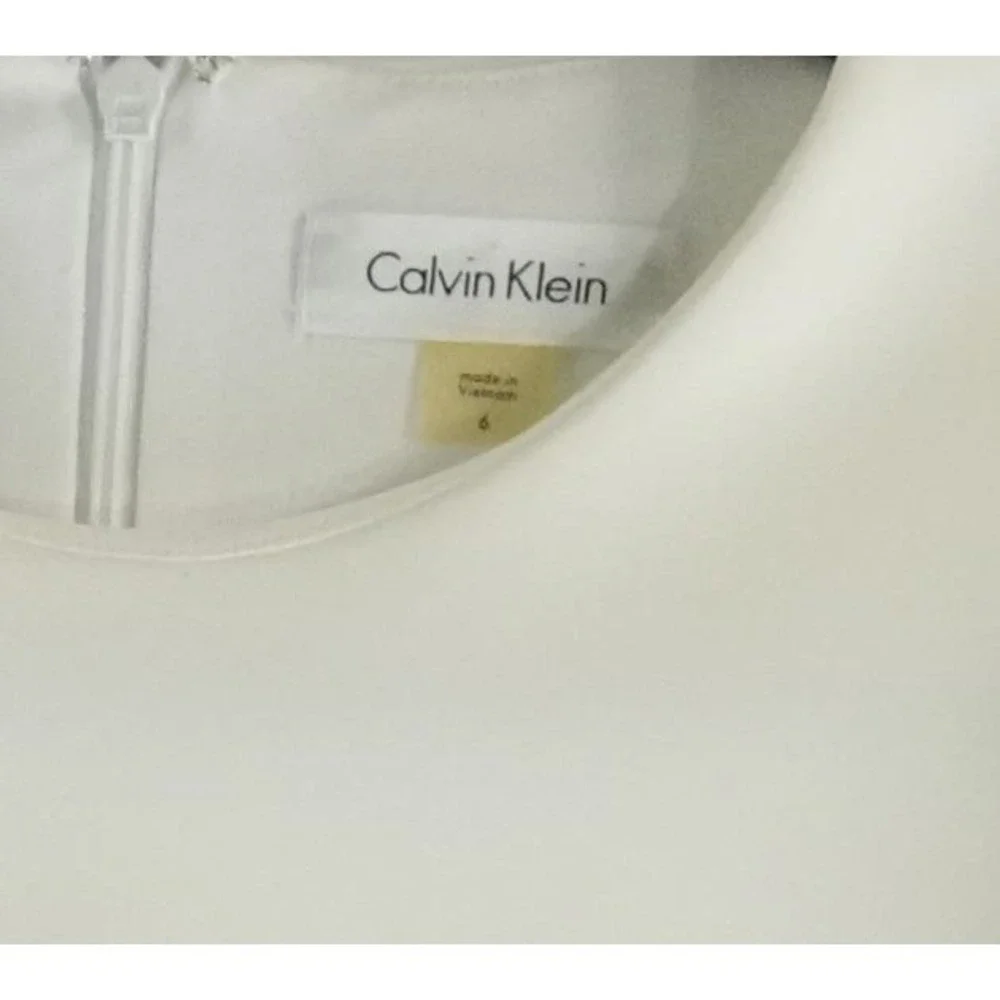 Calvin Klein Dress Women's Size 6 Colorblock Sheath Pink White Tan‎ Black Y2K